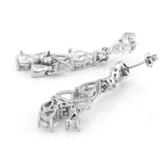 Bella Luce Earrings Dangles Drops Cubic Zirconia 925 Rhodium Plating JTV - Picture 13 of 13